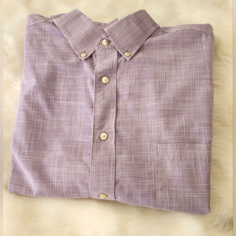 Roundtree & Yorke Gold Label 3XB Purple Short Sleeve Button Down